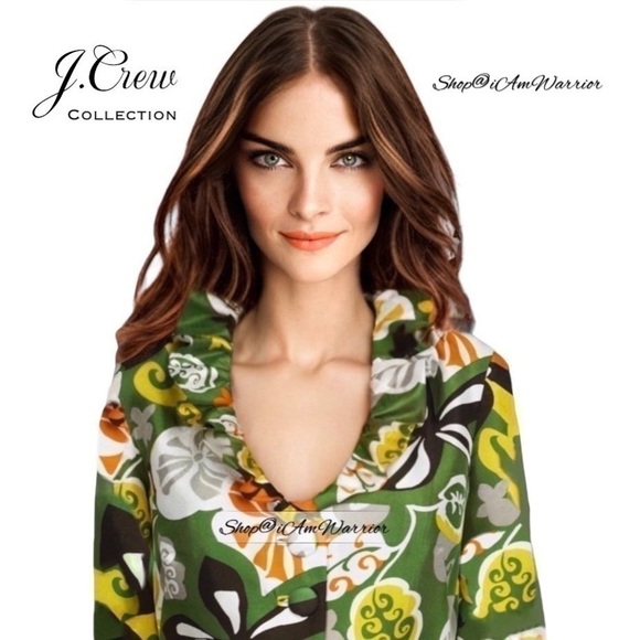 J. Crew Collection rare silk twill Bahia floral ruffle dress *shop@iamwarrior - Picture 3 of 17